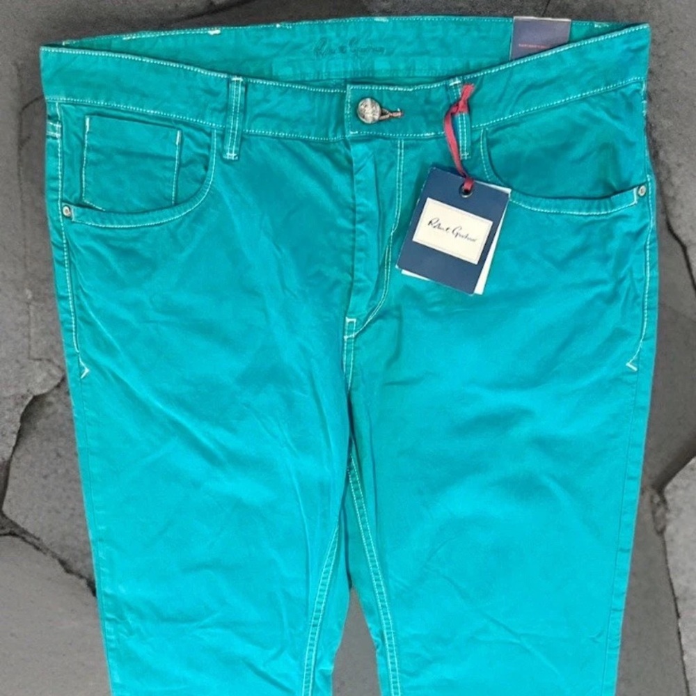 Nwt-Robert Graham Jeans. Cabo Wabo 2. Aqua. Size 36. Slim Jim MSRP $188